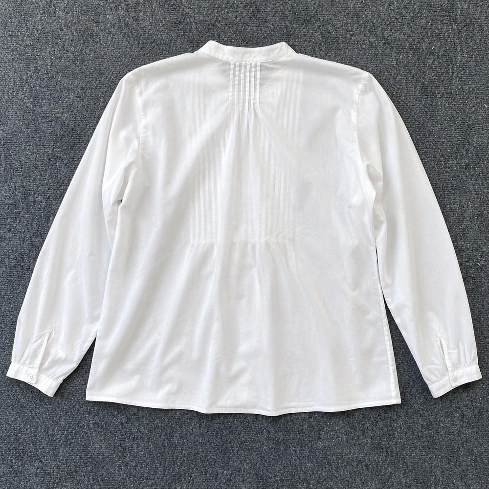 Uniqlo Ines De La Fressange Popover Top Shirt Size M White Pintuck Cottagecore - Picture 2 of 9